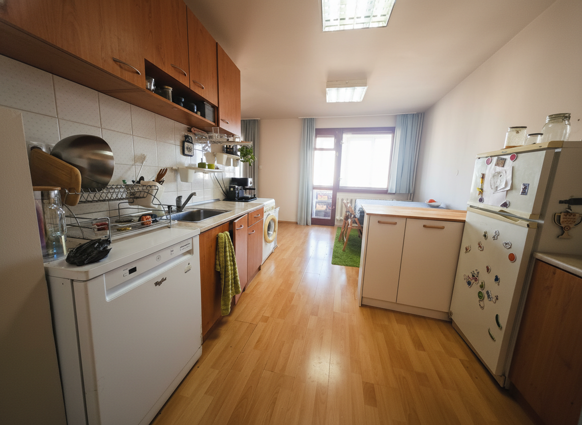 kitchen-view from the hallway Multifamily unfurnished апартамент in Lyulin